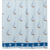 Hintergrund für den blauen Streifen der Ankerhalte Duschvorhang (Vorderseite)