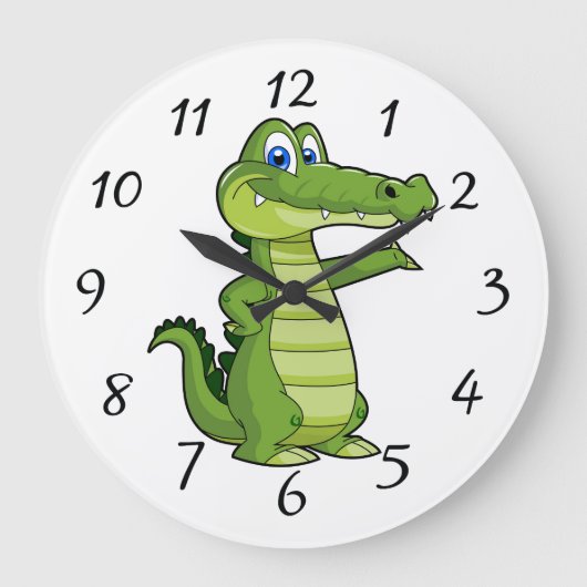 Hintergrund für den Cartoon-Alligator Große Wanduhr (Vorderseite)