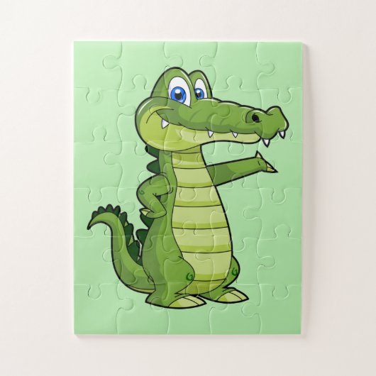 Hintergrund für den Cartoon-Alligator Puzzle (Vertikal)