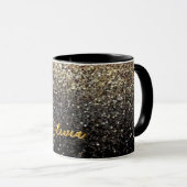 Hintergrund für den Gold Black Glitzer 3D Text Tas Tasse (VorderseiteRechts)