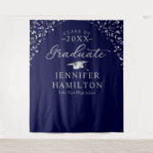 Hintergrund für den modernen blauen Silber-Abschlu Wandteppich (Vorderseite)