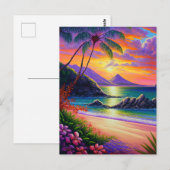 Hintergrund für den Sonnenuntergang im Wasser Postkarte (Vorne/Hinten)