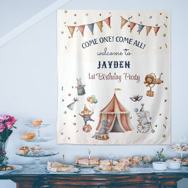 Hintergrund für den Zirkus der Fun Animals Kinderg Wandteppich