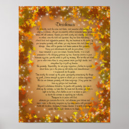 Hintergrund für Desiderata Herbstlaube Poster