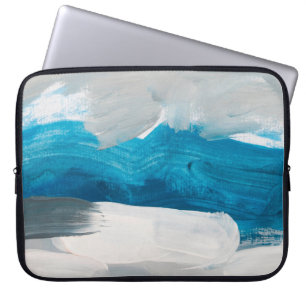 Hintergrund für die Abstrakte Malerei in Blau, Gra Laptopschutzhülle