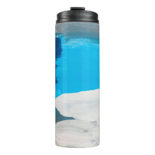 Hintergrund für die Abstrakte Malerei in Blau, Gra Thermosbecher