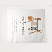 Hintergrund für die Begrüßung | Boho Clothes Kinde Wandteppich (Vorderseite (Horizontal))