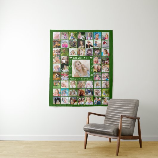 Hintergrund für die grüne Collage des Graduation P Wandteppich (Beispiel)