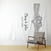 Hintergrund für die Hochzeitsfeier mit weißer Ribb Wandteppich (Beispiel (Horizontal))