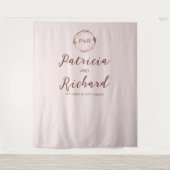 Hintergrund für die Hochzeitsfolie der Misty Rose Wandteppich (Vorderseite)