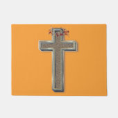 Hintergrund für die Kreuzmatte mit orangefarbenem Fußmatte (Vorderseite)