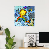 Hintergrund für die Meterologie des niedlichen Car Poster (Heimbüro)