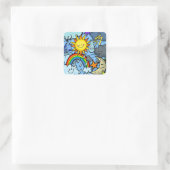 Hintergrund für die Meterologie des niedlichen Car Quadratischer Aufkleber (Tasche)