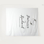 Hintergrund für einfarbige Hochzeiten in Monogramm Wandteppich (Vorderseite (Horizontal))