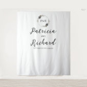 Hintergrund für einfarbige Hochzeiten in Monogramm Wandteppich (Vorderseite)