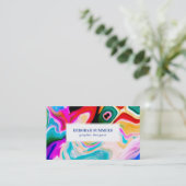 Hintergrund für farbenfrohe flüssigen Marmor Visitenkarte (Stehend Vorderseite)