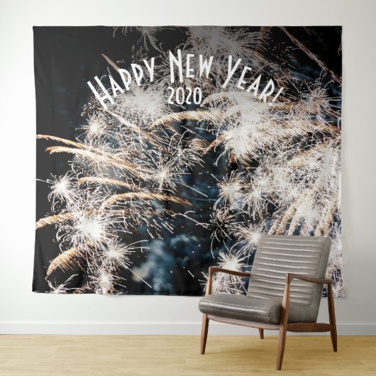 Hintergrund für Feuerwerke des White Foto Booth Wandteppich (Beispiel (Horizontal))