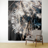 Hintergrund für Feuerwerke des White Foto Booth Wandteppich (Beispiel)