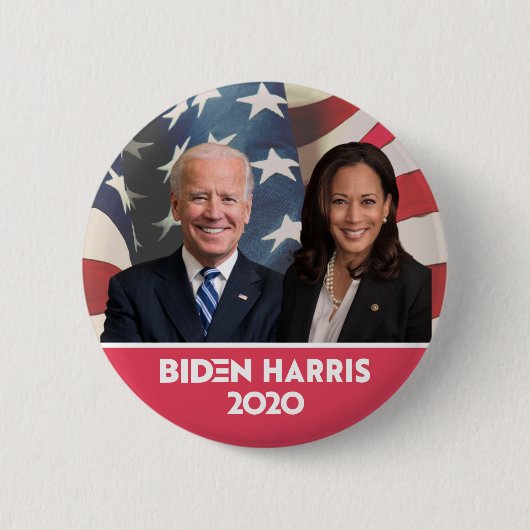 Hintergrund für Flaggen Joe Biden Kamala Harris 20 Button (Vorderseite)