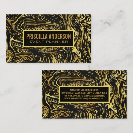 Hintergrund für flüssiges Gold-Muster Visitenkarte (Vorne/Hinten)