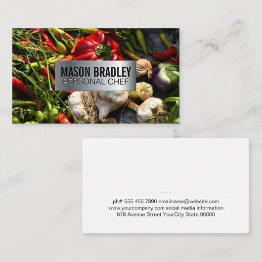 Hintergrund für Gemüse | Kulinarisch Visitenkarte (Vorne/Hinten)