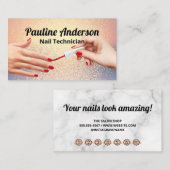 Hintergrund für Glitzer-Mischung | Manicure Nail p Treuekarte (Vorne/Hinten)