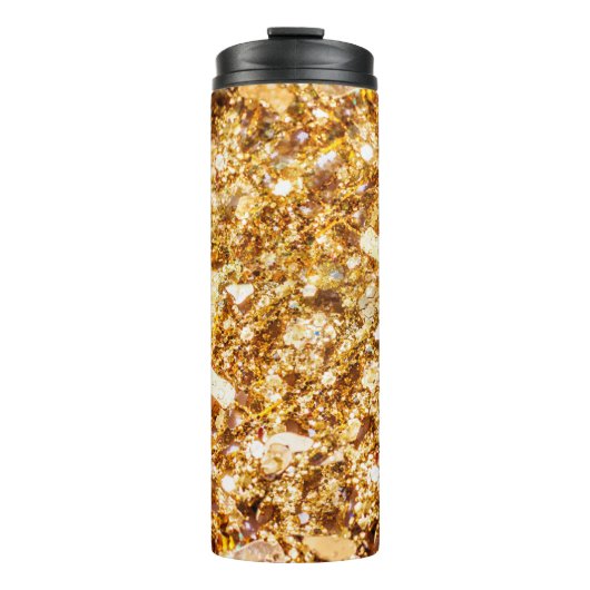 Hintergrund für Gold-Glitzer Thermosbecher (Vorderseite)