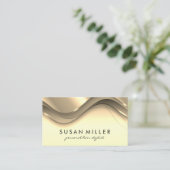 Hintergrund für Gold-Metallwellen Visitenkarte (Stehend Vorderseite)