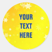 Hintergrund für Gold Stars mit benutzerdefiniertem Runder Aufkleber (Vorderseite)