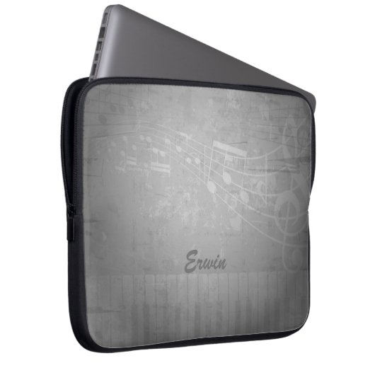 Hintergrund für graue Grunge Musik und benutzerdef Laptopschutzhülle (Vorne Rechts)