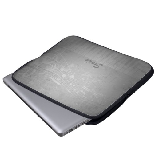 Hintergrund für graue Grunge Musik und benutzerdef Laptopschutzhülle (Vorne Knopf)