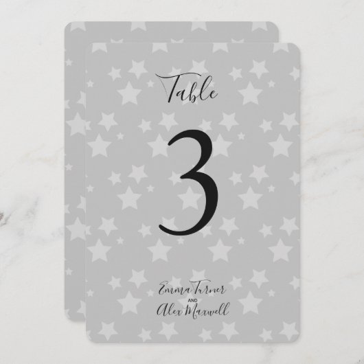 Hintergrund für graue Sterne | TISCHNUMMERN (Vorne/Hinten)