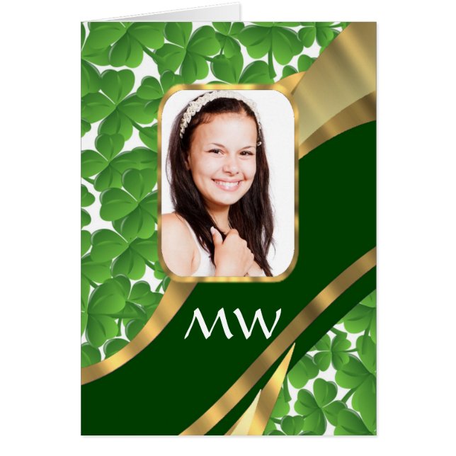 Hintergrund für grünes Kleeblatt Foto (Vorne)