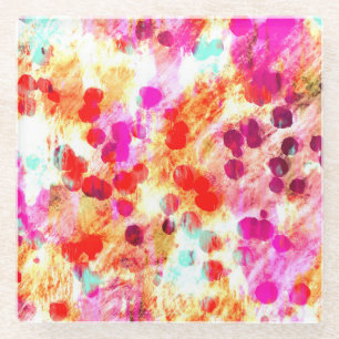 Hintergrund für Grunge-Farbpunkte Glasuntersetzer