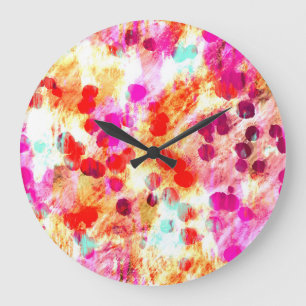 Hintergrund für Grunge-Farbpunkte Große Wanduhr
