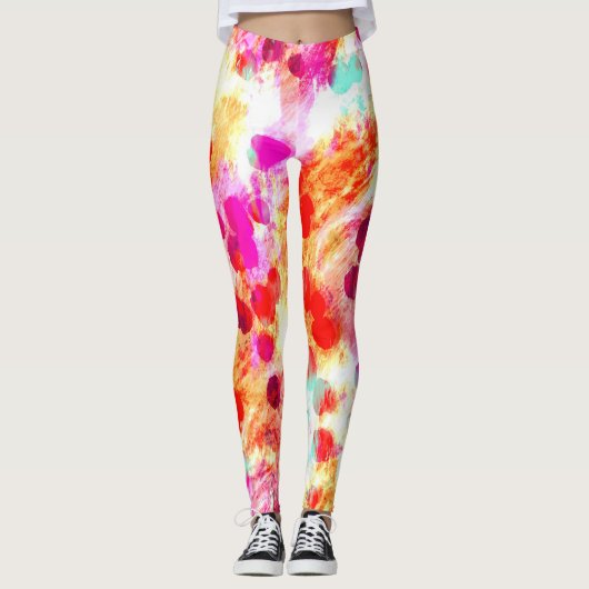 Hintergrund für Grunge-Farbpunkte Leggings (Vorderseite)