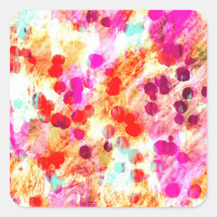 Hintergrund für Grunge-Farbpunkte Quadratischer Aufkleber