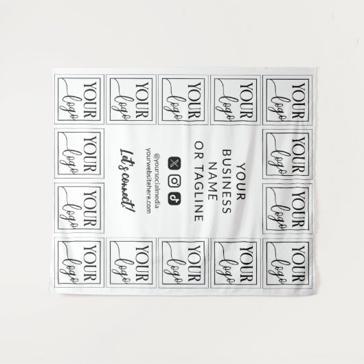 Hintergrund für Ihre Logos und Social Media Wandteppich (Vorderseite (Horizontal))