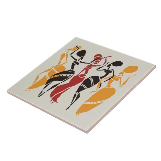 Hintergrund für illustrierte afrikanische Tänzer Fliese (Seite)