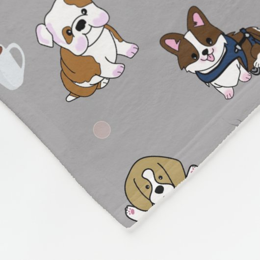 Hintergrund für illustrierte Hunde Fleecedecke (Ecke)