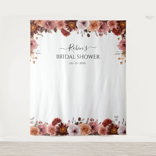 Hintergrund für jedes Ereignis - Blush und Burgund Wandteppich (Vorderseite)