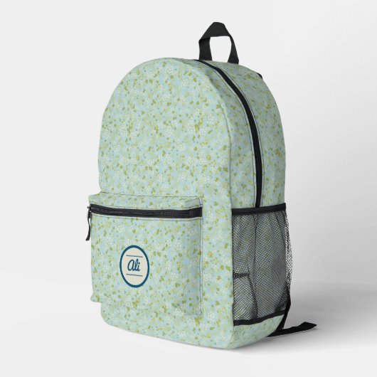 Hintergrund für kleine Acqua-Blume Bedruckter Rucksack (Rückseitige Ecke Rechts)