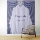 Hintergrund für lila Blue Infinity Heart Wedding Wandteppich (Beispiel)