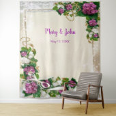 Hintergrund für lila Hydrangea- und Spitzenhochzei Wandteppich (Beispiel)