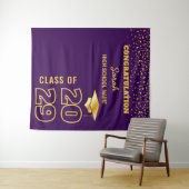 Hintergrund für lila- und Goldstudiengänge Wandteppich (Beispiel (Horizontal))