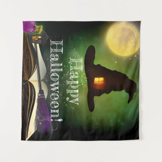 Hintergrund für Magic Hat & Zauberbuch Halloween-P Wandteppich (Vorderseite (Horizontal))