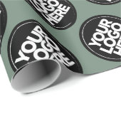 Hintergrund für mehrfarbige Sage-Grün-Logos Geschenkpapier (Rolleneckpunkt)