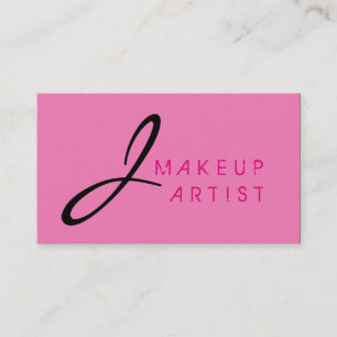 Hintergrund für Monogram Makeup Artist Pink Visitenkarte