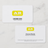 Hintergrund für Monogramm (gelb) Visitenkarte (Vorne/Hinten)