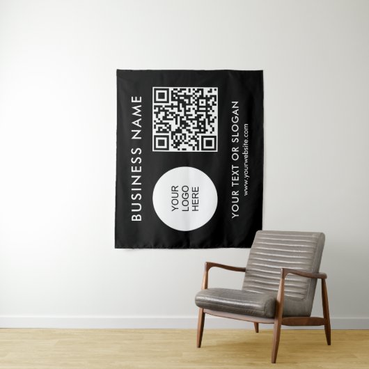 Hintergrund für Party-Event-Seminar Logo-QR-Code Wandteppich (Beispiel)